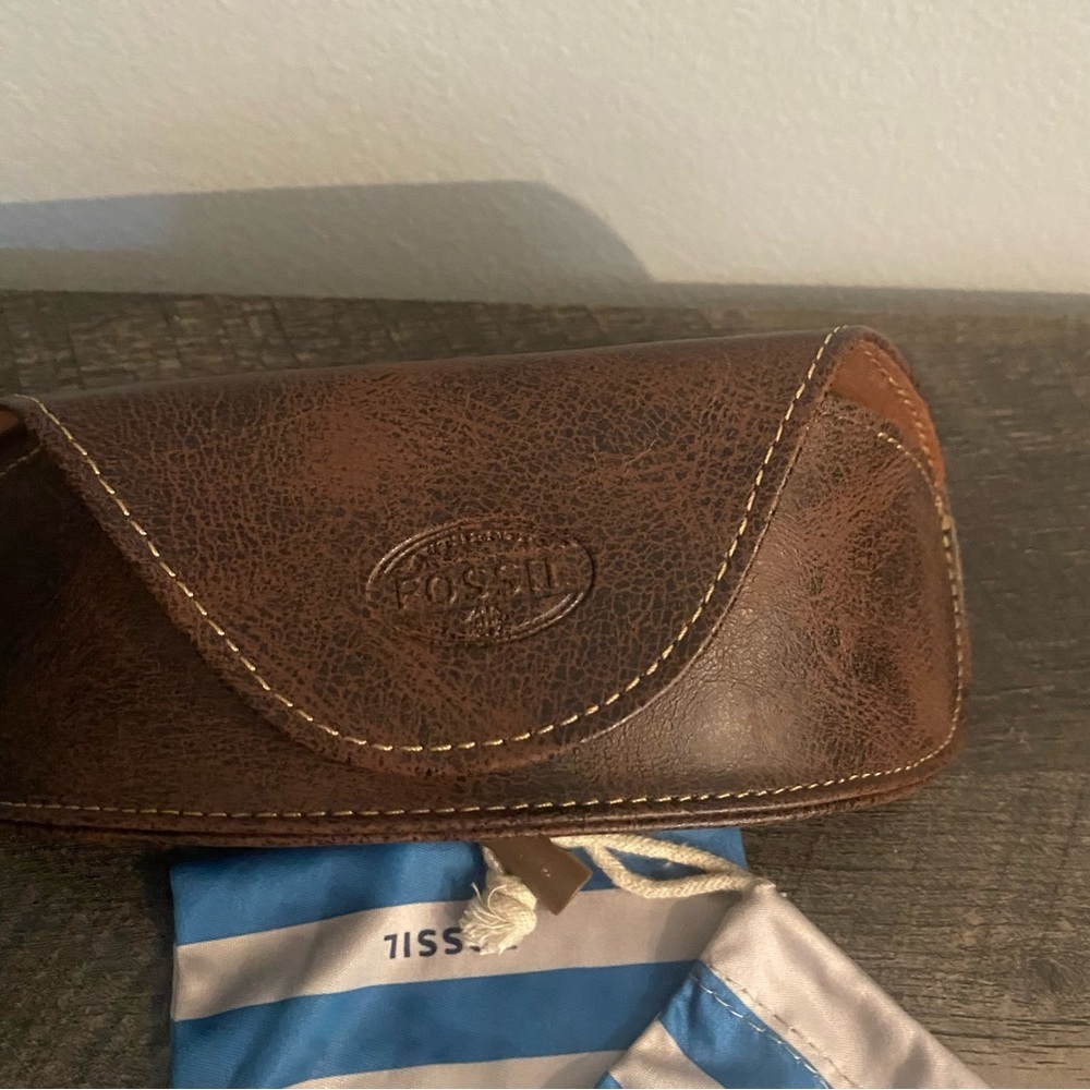 FOSSIL SUNGLASSES GLASSES SOFT CASE MAGNETIC CLOSURE BROWN - Picture 5 of 5